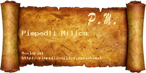 Pimpedli Milica névjegykártya